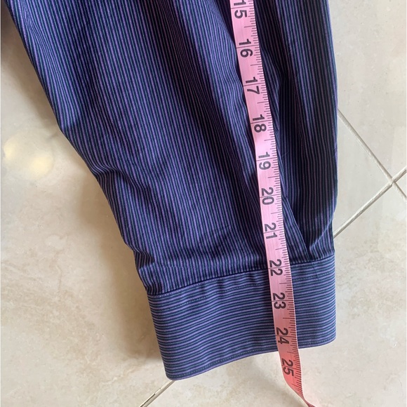 Synrgy Men's Long Sleeve Button Down Blue w Pink and White Pinstripe Sz 3XL - Picture 10 of 12